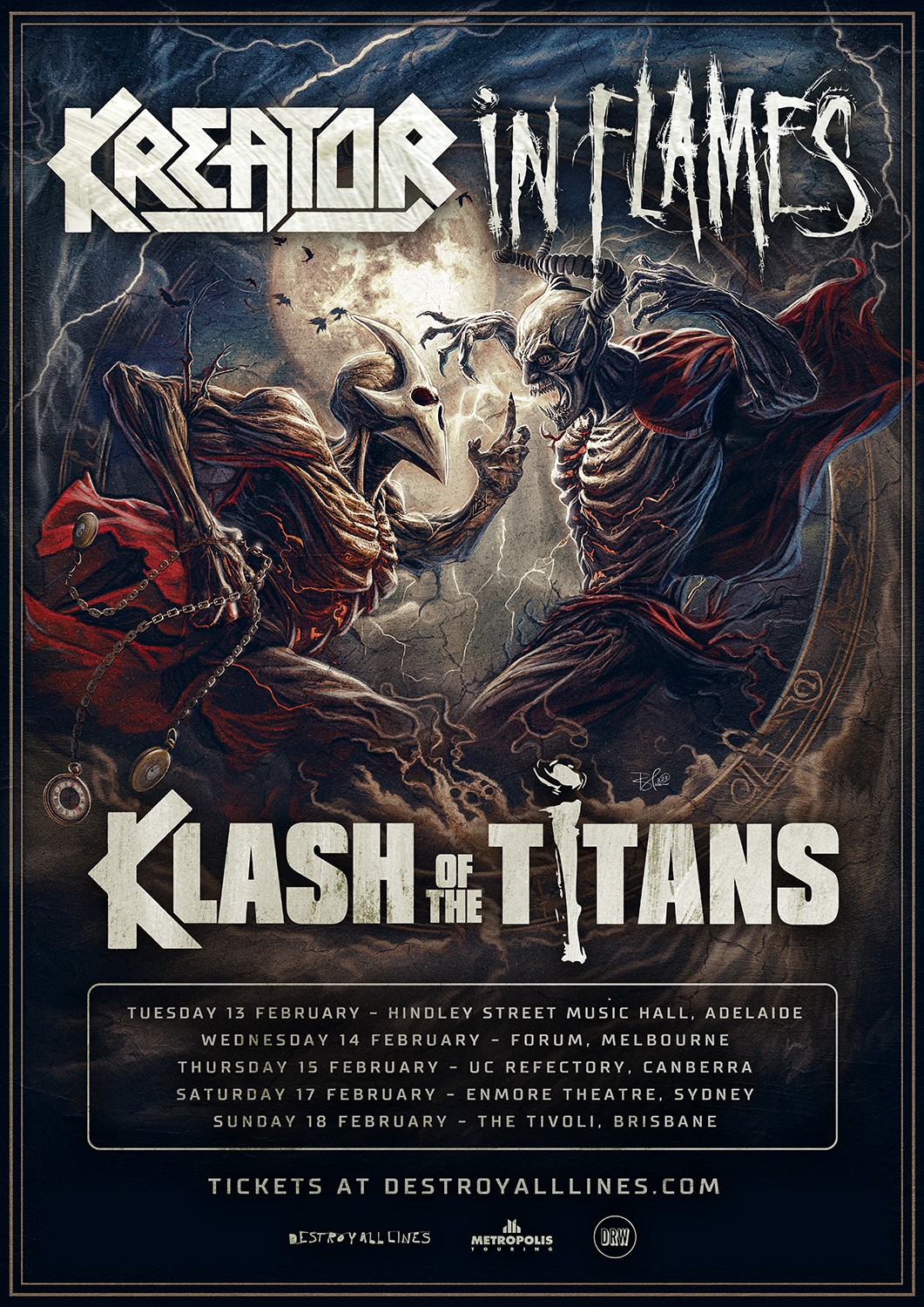 KREATOR and IN FLAMES Announce ”Klash of the Titans” February 2024